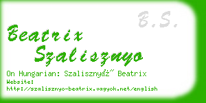 beatrix szalisznyo business card